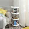 SONGMICS 4-Tier Storage Trolley, Rolling Cart with Wheels, Space-Saving Kitchen Trolley in Office Bathroom, 40 x 22 x 86 cm, White