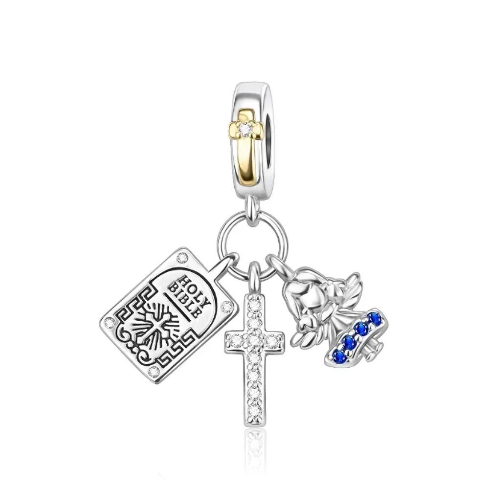 925 Silver Cross Charms Iron Throne Jesus Pendant Christian Necklace Beads Fit Bracelets Fine Jewelry DIY Gift