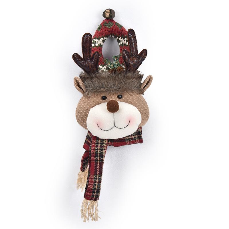 

Christmas Door Hanger with Santa Snowman Reindeer, Festive Ornament for Home Entrance Xmas Gift оленевий