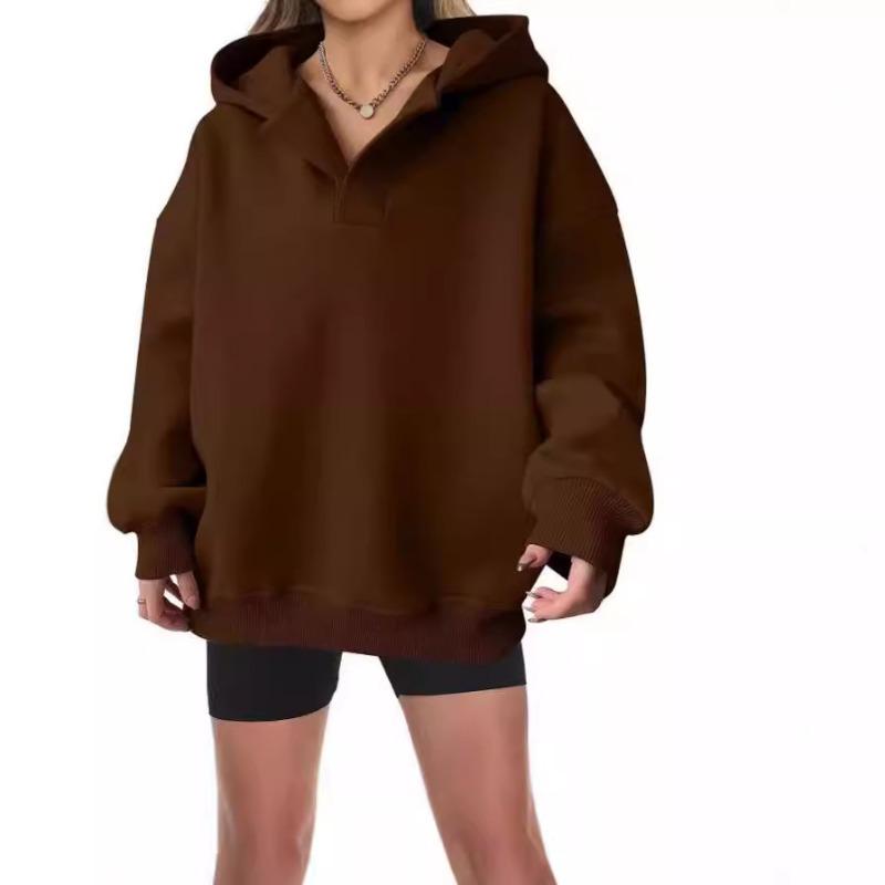 Новая осенне-зимняя женская флисовая повседневная свободная толстовка с капюшоном XL — фото 7