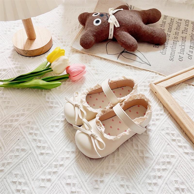 Fashion Girls Shoes Spring New Kids Leather Shoe Soft Soled Girl Casual Shoes Anti Slip Child Bean Shoe Simple Girl Leather Shoe