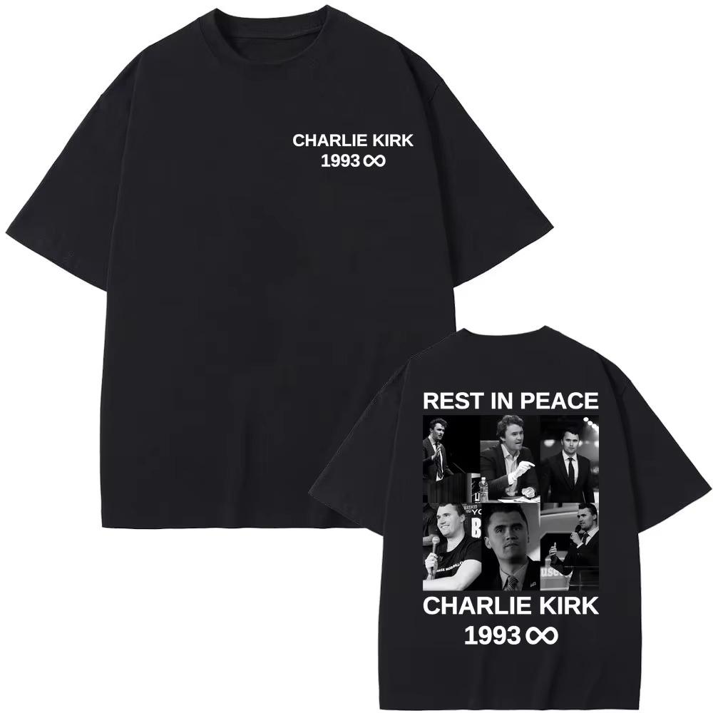 Rest in Peace Charlie Kirk Graphic Tshirts Men Women Retro Fashion Casual ONeck Tshirt Comfort Classic Hip Hop Street T Shirt