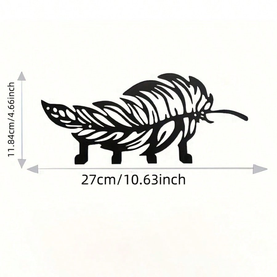 Bohemian Style Metal Feather Key Holder Wall Hook for Home Decor TY7151