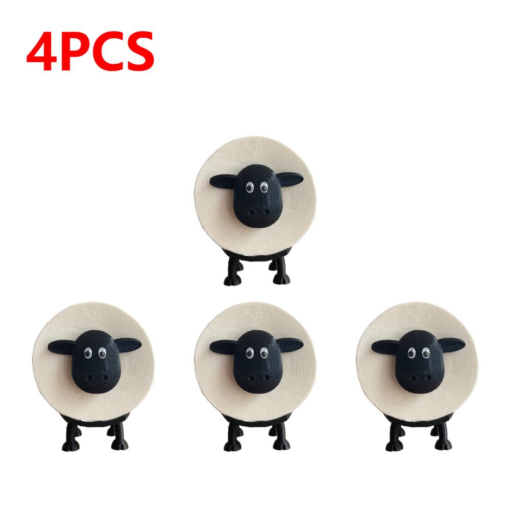 1-4PCS Sheep Stackable Toilet Paper Holder Resin Cute Sheep Tissue Storage Rack for Home Bathroom Vanity Night Stands