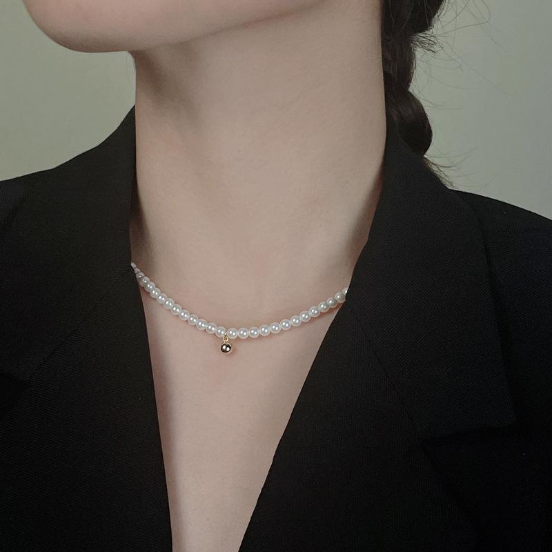 

Ожерелье из французского ретро-пресноводного жемчуга с круглыми бусинами — элегантные, высококачественные летние украшения для женщин