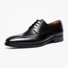 Designer Men'S Leather Shoes Black Square Toe Dress Derby Shoes Fashion Formal Wedding Gentleman Lace-Ups  De Hombre