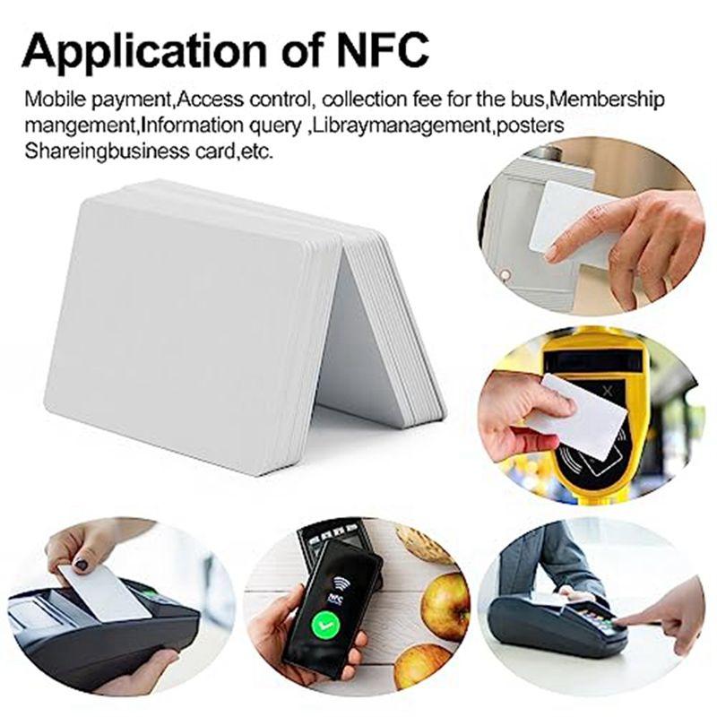 BHBL 100 PCS NTAG215 NFC Cards Blank 215 NFC Cards 215 Tags Rewritable NFC Cards 504 Bytes Memory for All NFC Enabled Device