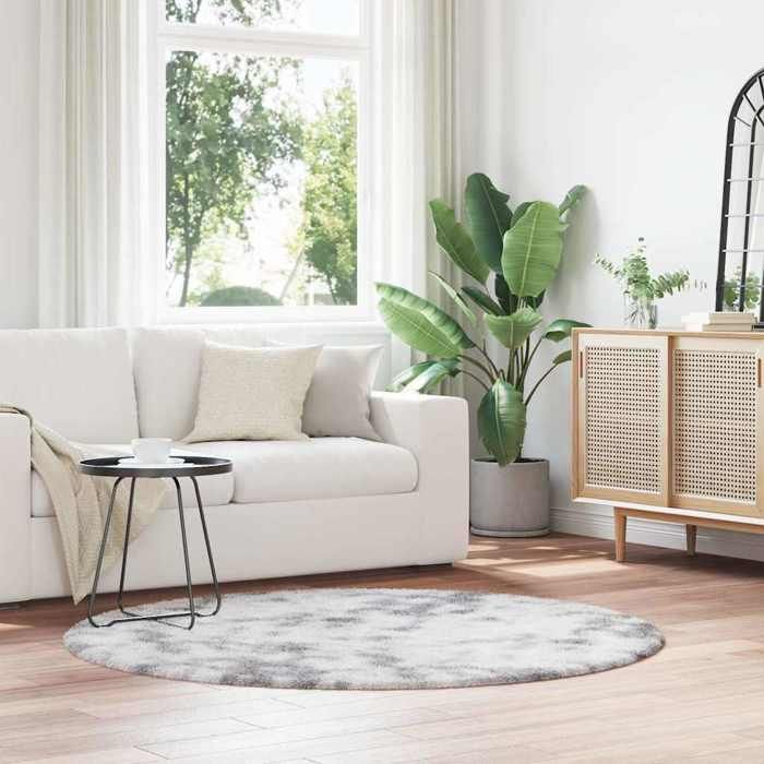 VidaXL Shaggy Rug with Long Pile Light Grey 160x160 Cm Polyester, Rug, Bedroom Rug, Modern Rug, Living Room Rug, 4102914