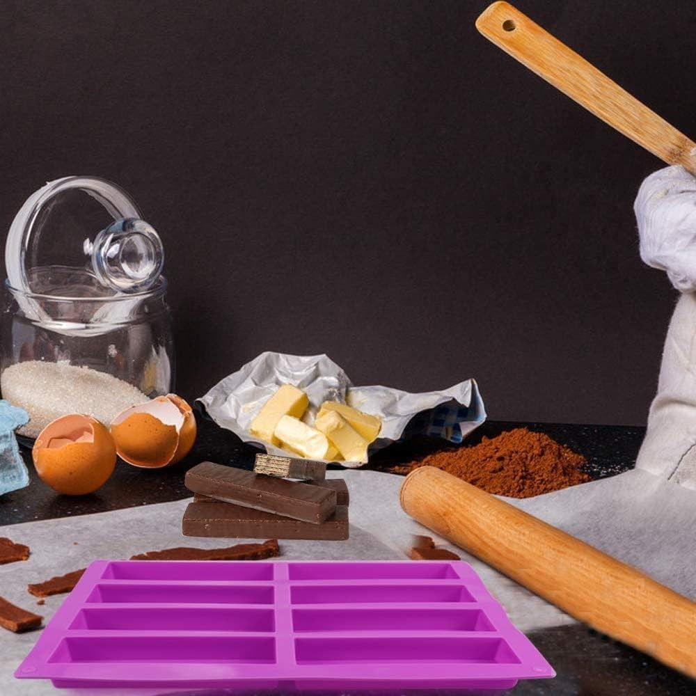 Heat-resistant Silicone Baking Mold 8 Cavity Loaf Pan Cereal Bar Moulds Chocolate Mold  DIY