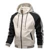 Spring and Autumn New Men's Casual Jacket Korean Version Slim-fitting Hooded Outer Wear Middle-aged and Young People Contrasting Color Top Fashion