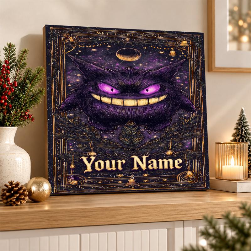 Gengar Custom Name Diamond Painting Personalized 5D Full Drill DIY Diamond Art Home Decor