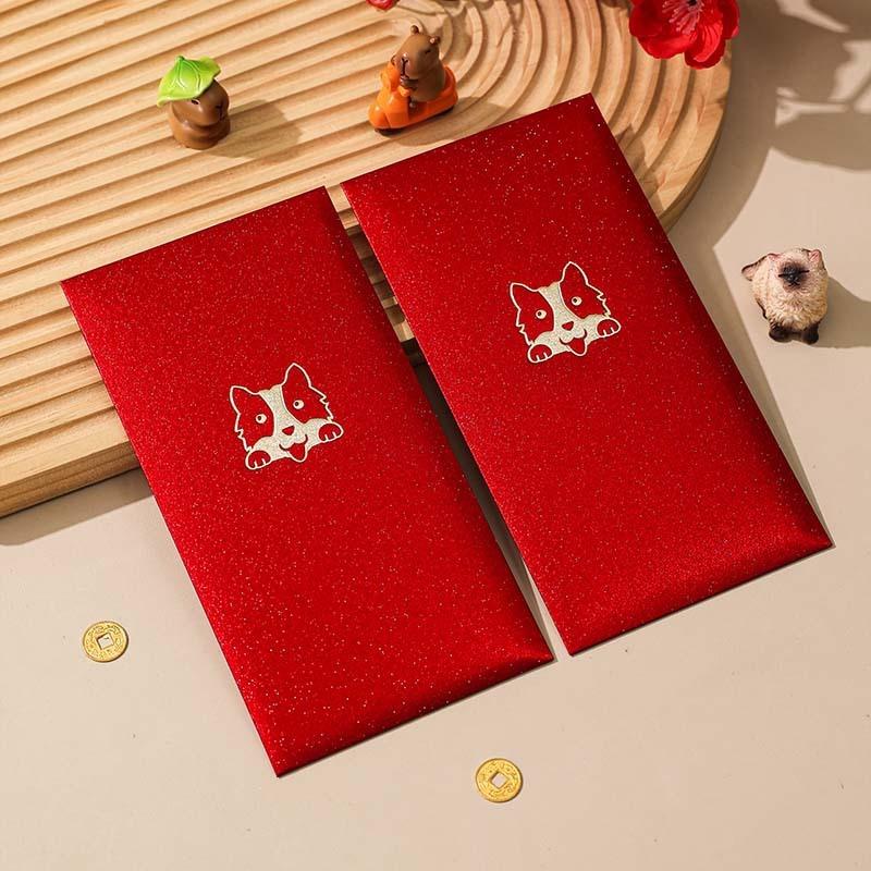 6Pcs Happy Birthday Red Envelope Hot Stamping Creative Red Pocket Red Pocket For Lucky Money Birthday Wedding Red Gift Envelopes