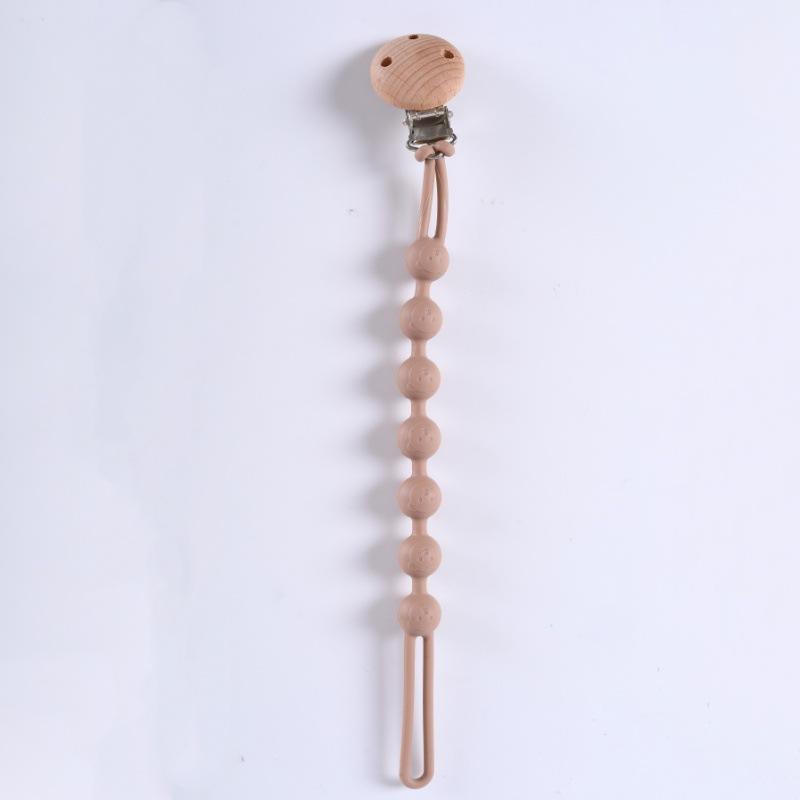 Solid Color Silicone Pacifier Chain Clips Baby Boys Girls Pacifier Gum Chain Bite Music Teeth Grinding Stick Toy Anti Loss Rope