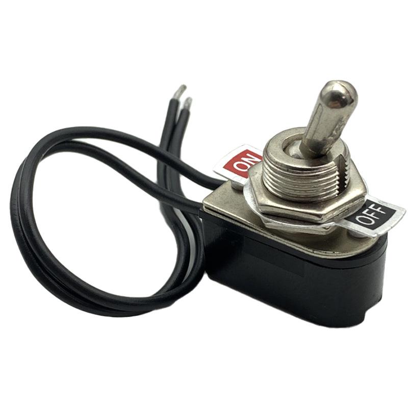 2-Gear 3A 24V Toggle Switch with Wire Knob, 12mm Rocker Arm