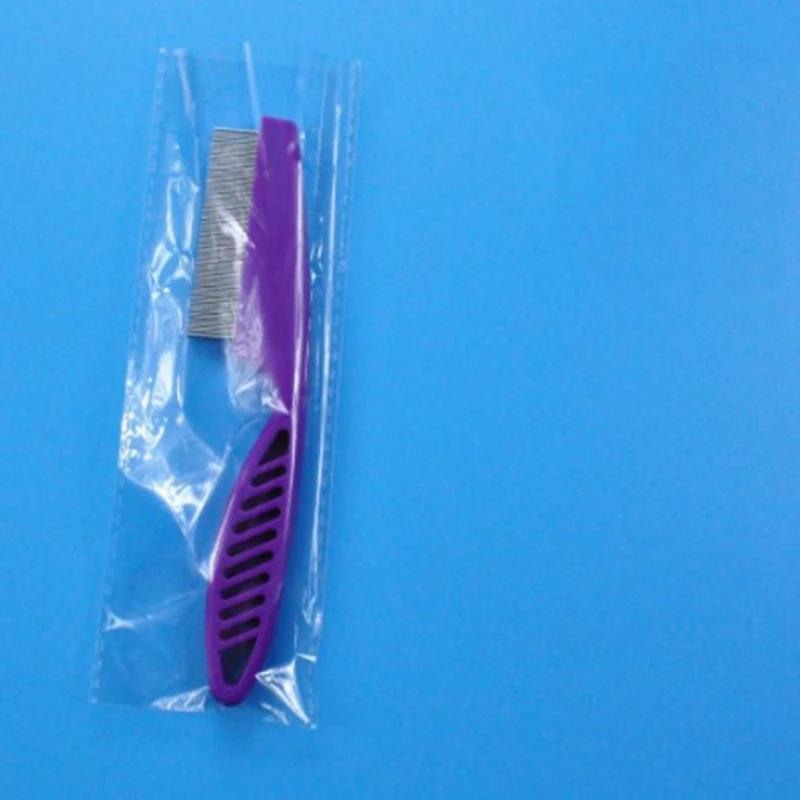 

Расческа для ухода за домашними животными, защитная расческа от блох для кошек, собак, домашних животных, удобная расческа из нержавеющей стали для ухода за волосами от блох 14cm фиолетовый