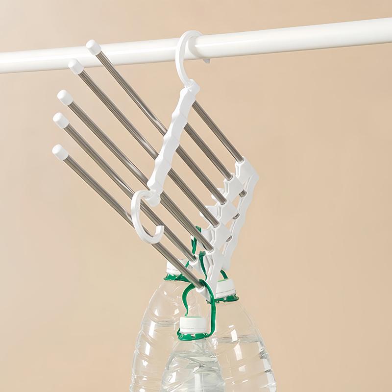 5 In 1 Folding Magic Pants Hangers Stainless Steel Space Saving Multi-layer Pants Rack Folding Wardrobe Storage Organization