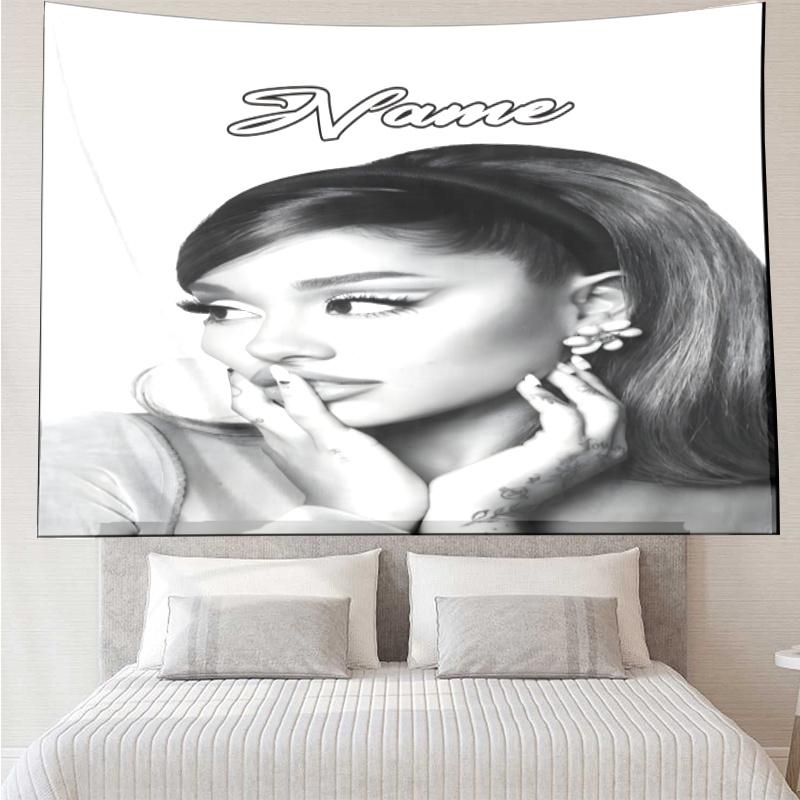 1PC Custom Name Tapestry Artistic Ariana Tapestry Accessories for Bedroom,Livingroom, dormitory Room Wall Decor, Fan Birthday Gifts