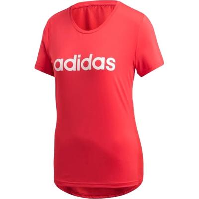 Design 2 Move Logo Graphic Fashion Simple Round Neck Short Sleeve T-Shirt Women T-Shirts Fluorescent-Red FL9224