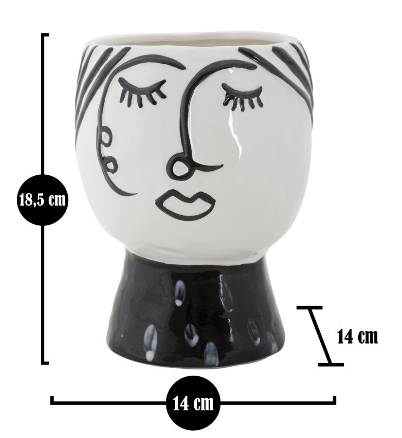 Vase Topf Gesicht Cm Ø 14X18,2