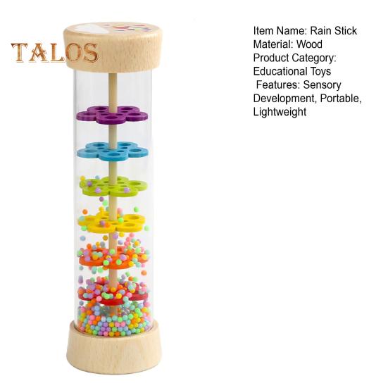 Kids Rain Stick Toy Babies Rainfall Rattle Tube Toddlers Educational Beaded Raindrops Rainstick Shaker Sensory Developmental Auditory Musical
