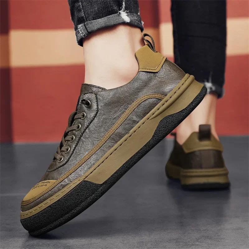 FashionMens Shoes Leather Male Men's Men Casual Shoes for Men Luxury Designer Loafers Platform Men Leather Man Shoes