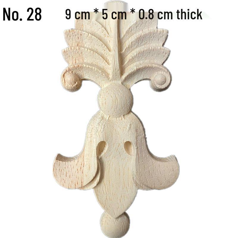 Europäische Massivholz-Schnitzerei-Applikation: Dekorative Blumen Schleife für Wände & Möbel