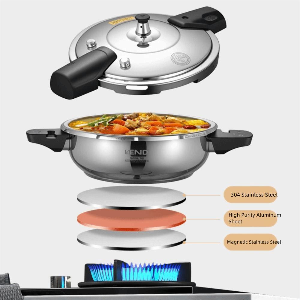 Double Handle Mini Pressure Pot Thickened Soup Pot Multipurpose Pressure Cooker Induction Cooker