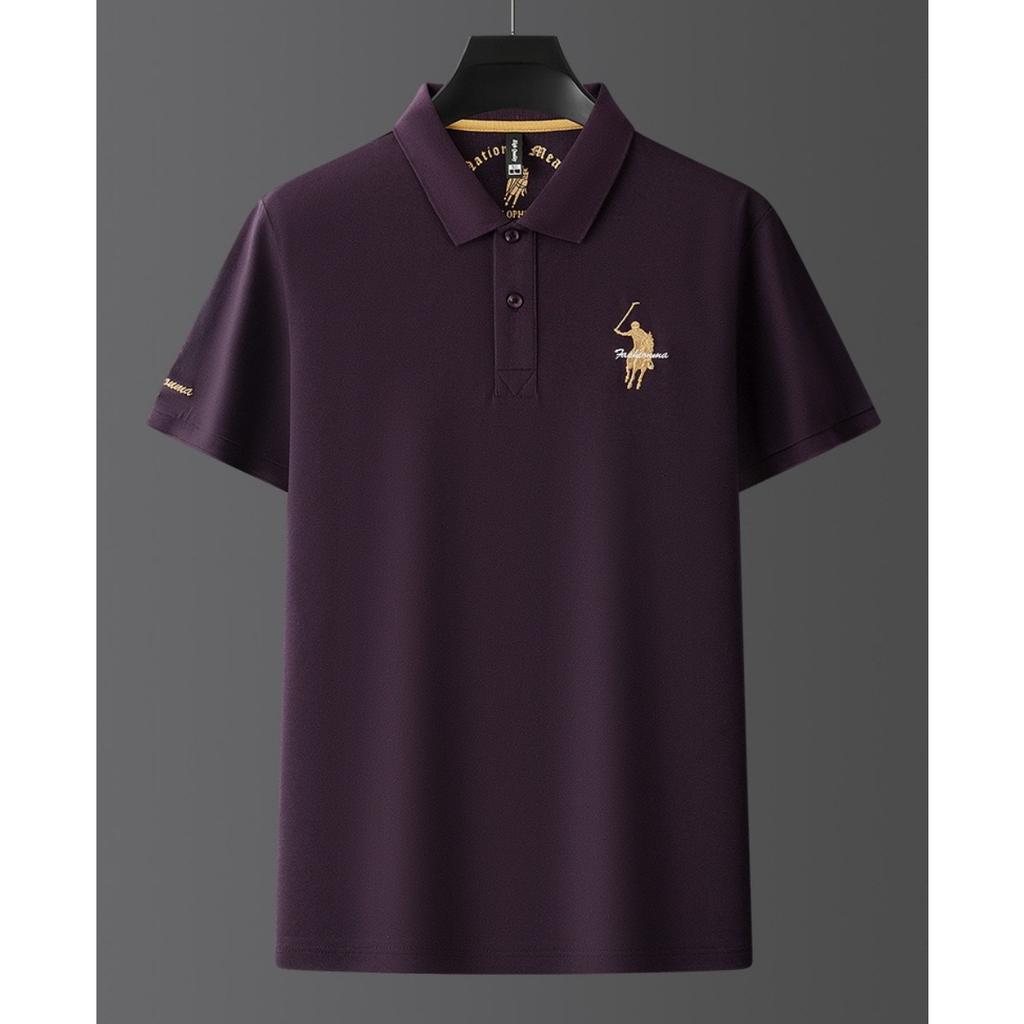 Trend Hub Luxus Stickerei Herren Poloshirt Dünn Atmungsaktiv 100% Baumwolle Schwarz Marineblau Revers Kurzarm Tops Markenkleidung