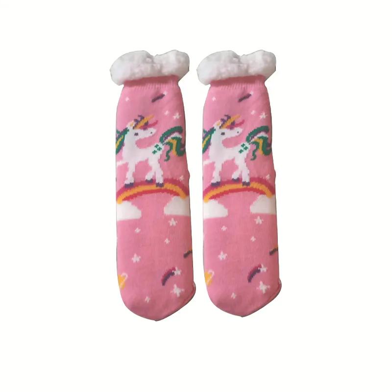 Fuzzy Thermal Socks Women Winter Funny Cat Dog Sloth Cute Kawaii Non Slip Cartoon Sleeping Soft Comfy Female Floor Slippers Sock