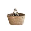Stylish Oval Seagrass Basket (Large) - Perfect for Picnics, Storage, or As a Laundry Basket. Features a Seagrass Handle. Perfect for Luggage,