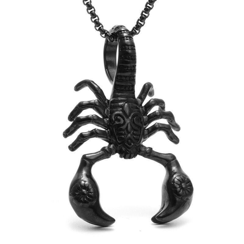 Creative Design Animal Scorpion Pendant Necklace Men Women Stainless Steel Punk Hip Hop Necklace Jewelry Party Club Gift S410