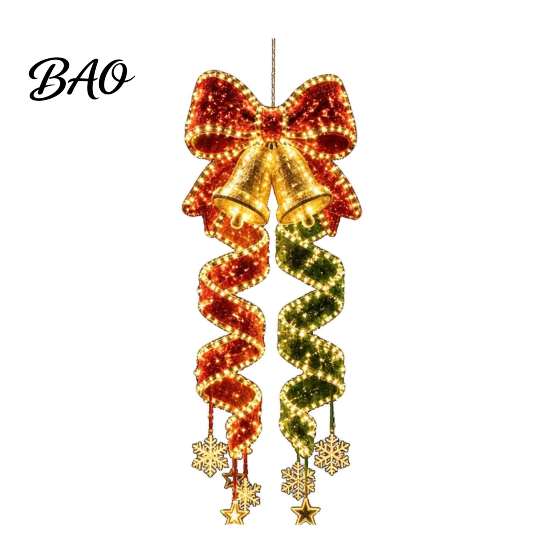 Christmas Porch Ornaments for Day And Night Magic Spiral Hanging LED Light, Decoration with Coordinated Display Accessories Lights Entryway