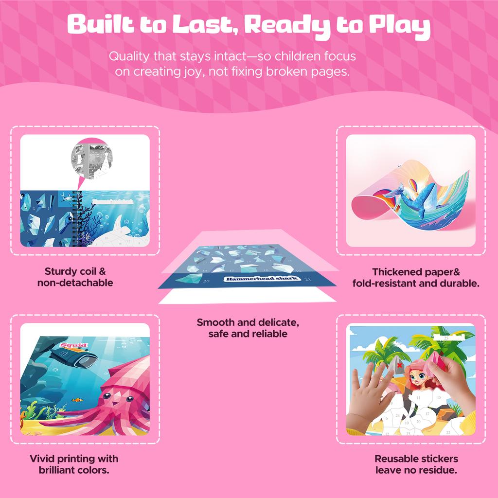 Montessori Sticker Puzzle Book With Story For Kids Educational Jigsaw Sticker Creative Games Children's Mosaic Toy Birthday Gift