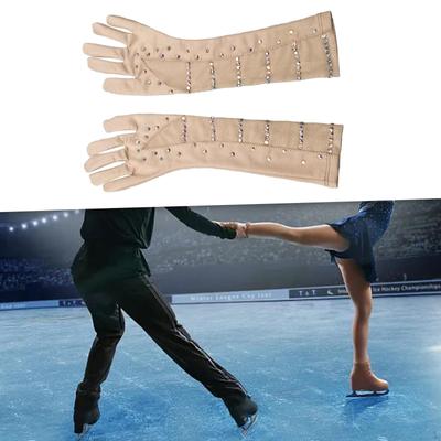 Luvas de Patinação Artística, Patinação Fashion Brilhante Decoração de Strass para