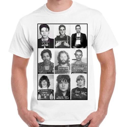 Rock Star Celebrities Mugshot Retro Vintage Hipster Unisex T Shirt 1447 XXXL