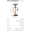 WEST BIKING High Pressure Bicycle Air Pump With Pressure Gauge 160 PSI Stainless Steel Floor Pump MTB Road Bike Tire Inflator