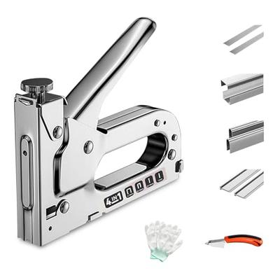 4-in-1 Hand Stacker Gun, Heavy-Duty Hand Stacker & Stapler with Cable, Handle Lock, 4000 Replacement Staples, Remover, and Japanese Instruction Manual