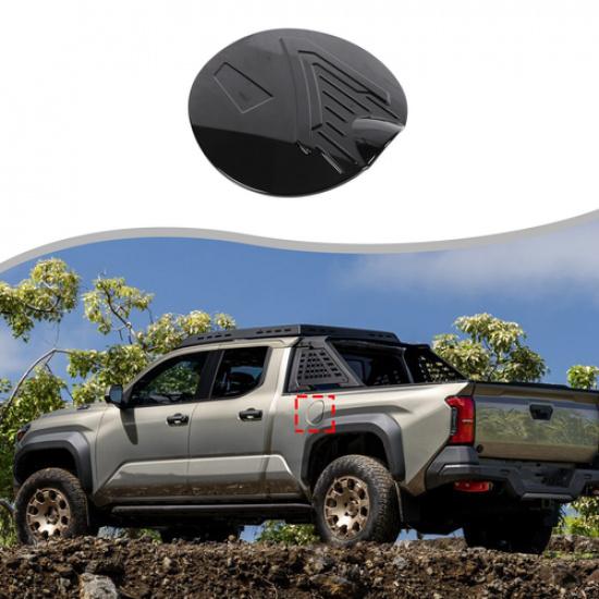 Glossy Black Fuel Tank cover trim Gas Door Cap For Toyota Tacoma 2024-2025