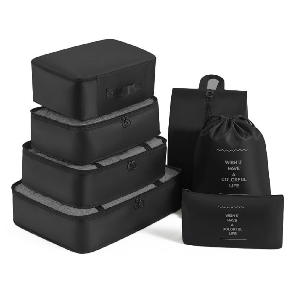 7pcs Foldable Clothes Sorting Bag Waterproof Packing Cubes Simple Design Travel Storage Bag  Shoes