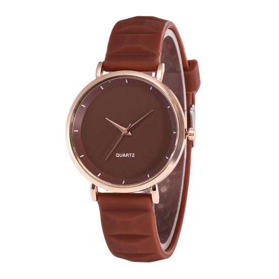 Studentské křemenné hodinky Kulatý ciferník Nastavitelný silikonový řemínek Candy Barva Bez zpoždění Kontrola času Vysoká přesnost Dámské denní náramkové hodinky Seznamka