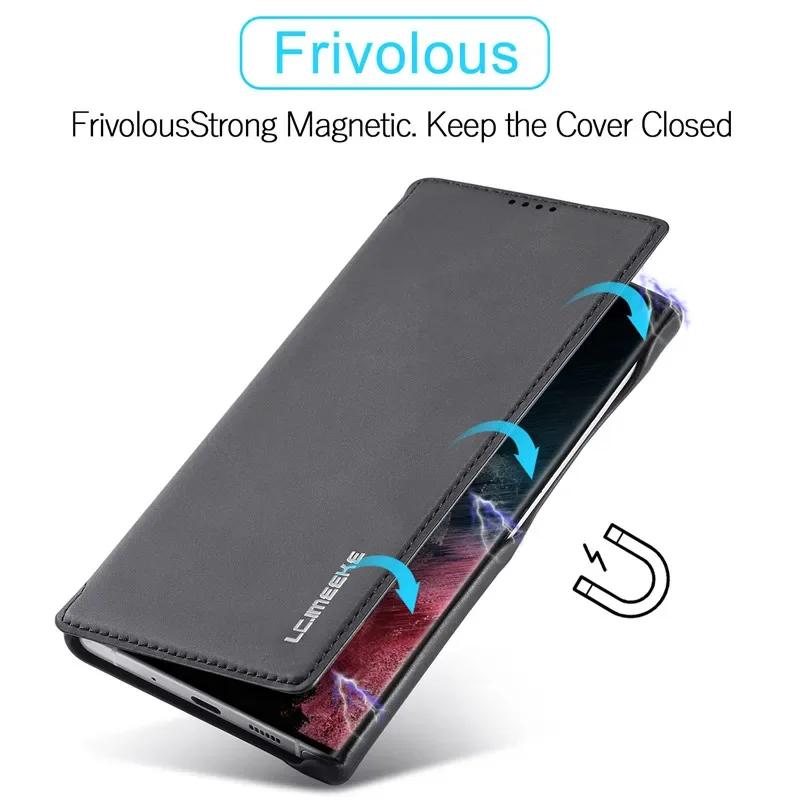 Flip Leather Phone Case For Samsung Galaxy S25 S24 S23 Ultra S22 Plus S21 FE S20 Card Slot Stand Wallet Protect Cover