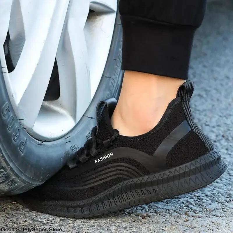 Sicherheitsschuhe mit Stahlkappe Herren Leichte Atmungsaktive Mesh Arbeitssneaker Arbeitssicherheitsstiefel Herrenschuhe Unzerstörliche Arbeitsstiefel