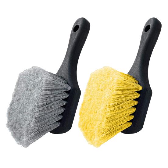 Car Wheel Cleaning Brush Short Handle Tire Rim Detail Brush for Vehicles Soft Triple Bristles Auto Cleaning Tools