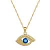 Devil'S Eye Light Luxury Temperament Gorgeous Full Diamond Necklace Women'S Versatile Clavicle Chain Titanium Steel Chain