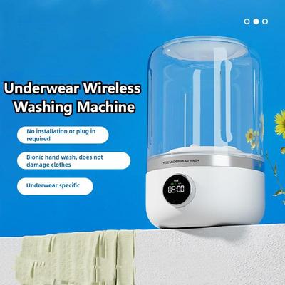 Kleine tragbare Sockenwasch-Wäschebecher Kabellose, installationsfreie Unterwäschewaschmaschine Mini-Unterwäschewaschmaschine