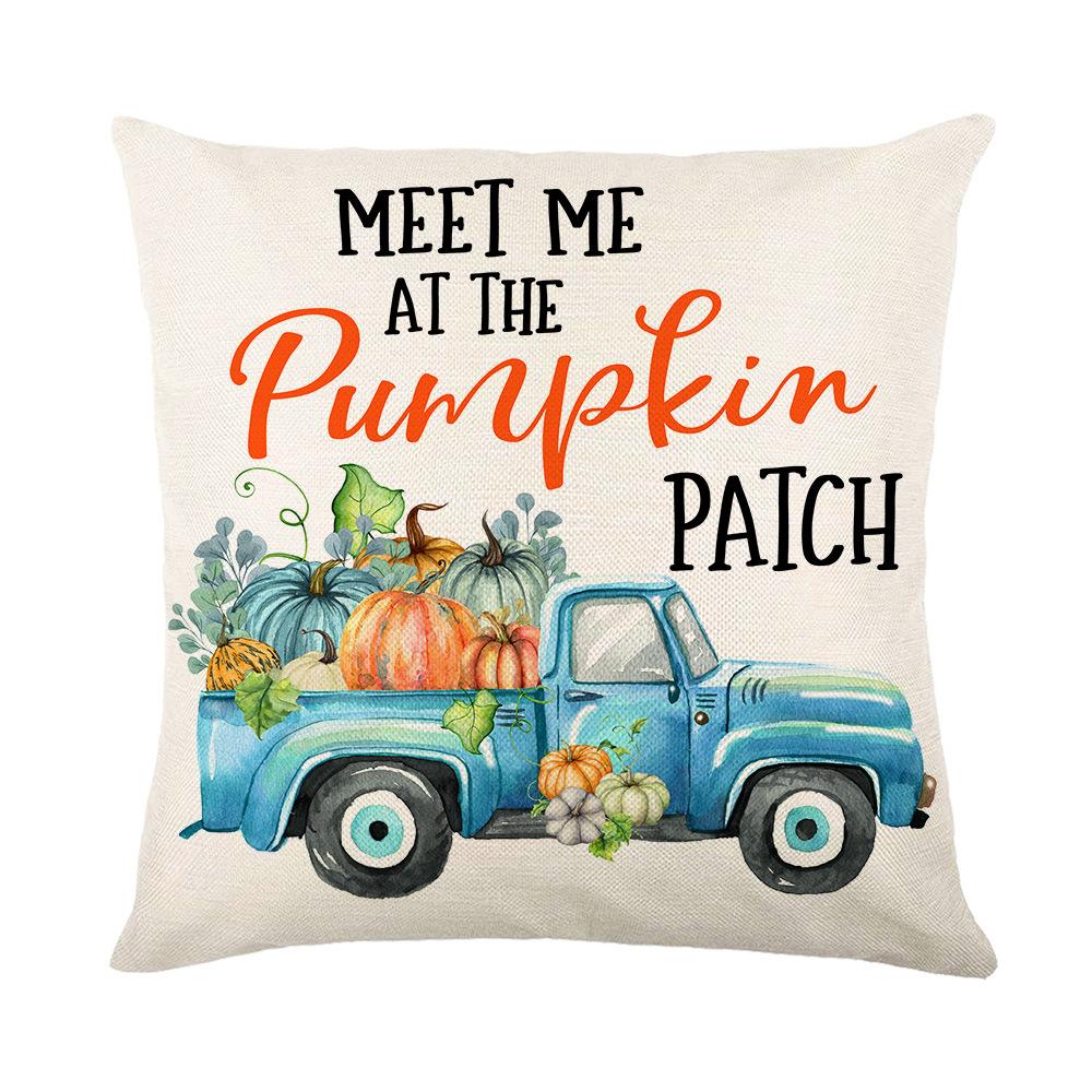 Pillowcover Autumn Pumpkin Pillow Cases Happy Harvest Thanksgiving Party Throw Cushion Case for Couch Sofa Outdoor Home Decor