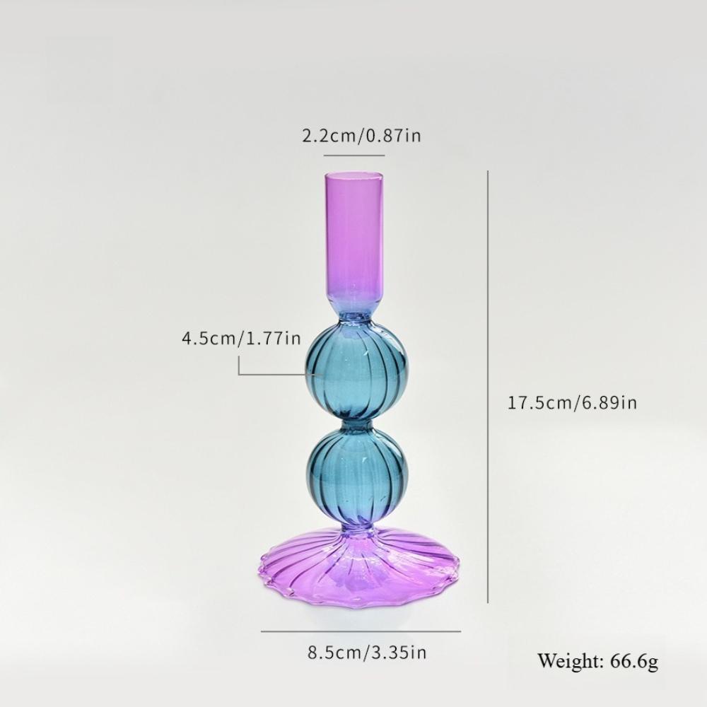 Creative Colored Glass Candle Holders Long Pole Candlesticks for Home Decoration Wedding Table Centerpieces Ornaments
