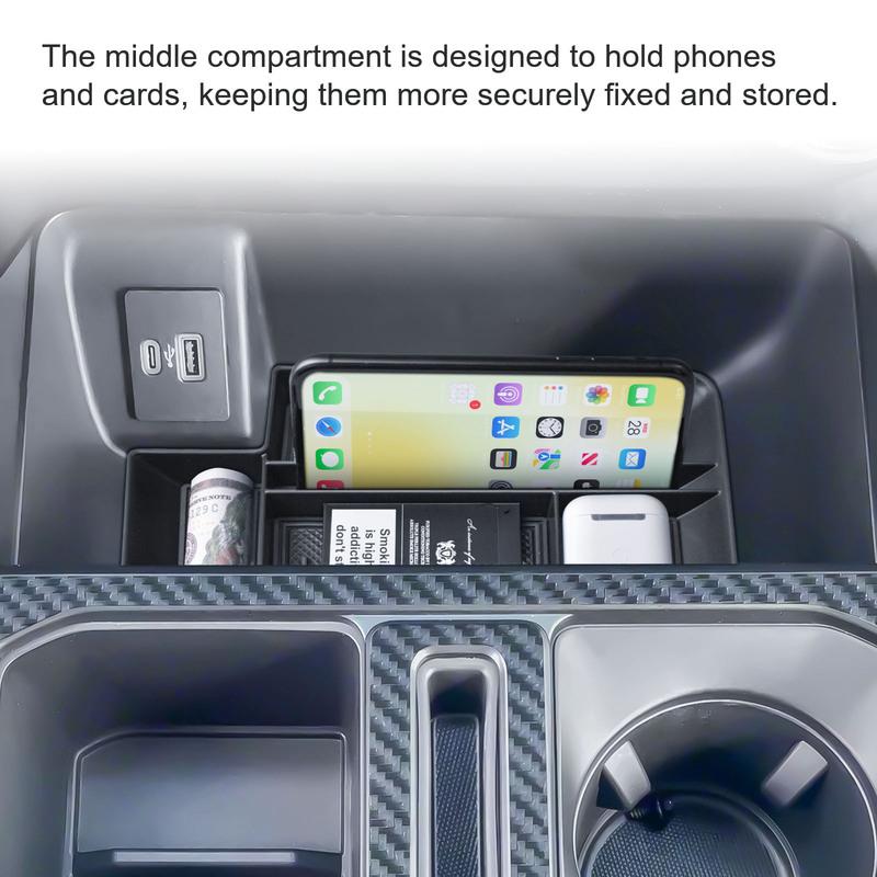 Center Console Compartment Cover Organizer for Ford F150 -2024 2025 & Lightning XLT   2024 Front Storage Accessories