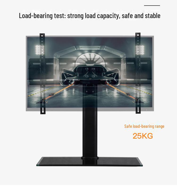 Universal TV Stand with Base Bracket, Suitable for 32-55 Inch Screens, Punch-Free Tripod Design