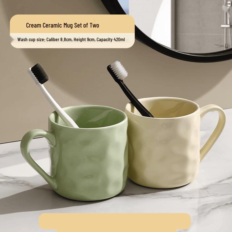 YIXI Ceramic Couple Mouthwash Cup Set